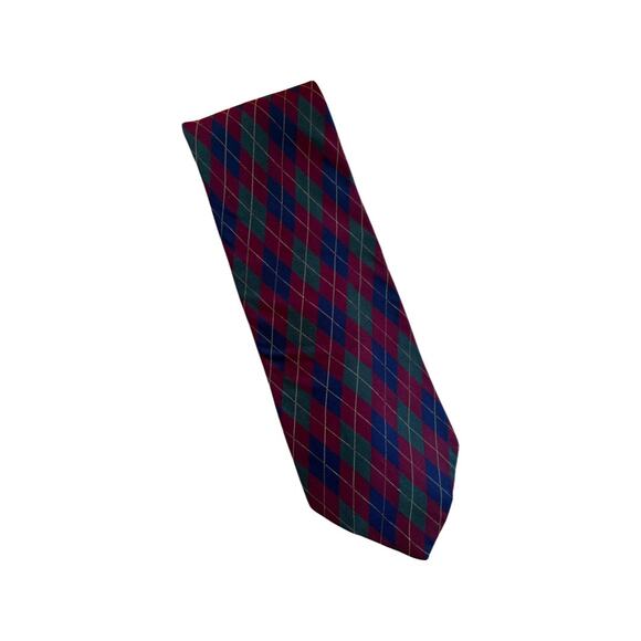 Vintage Brooks Brothers 346 90s Silk Necktie Argyle - Picture 1 of 4